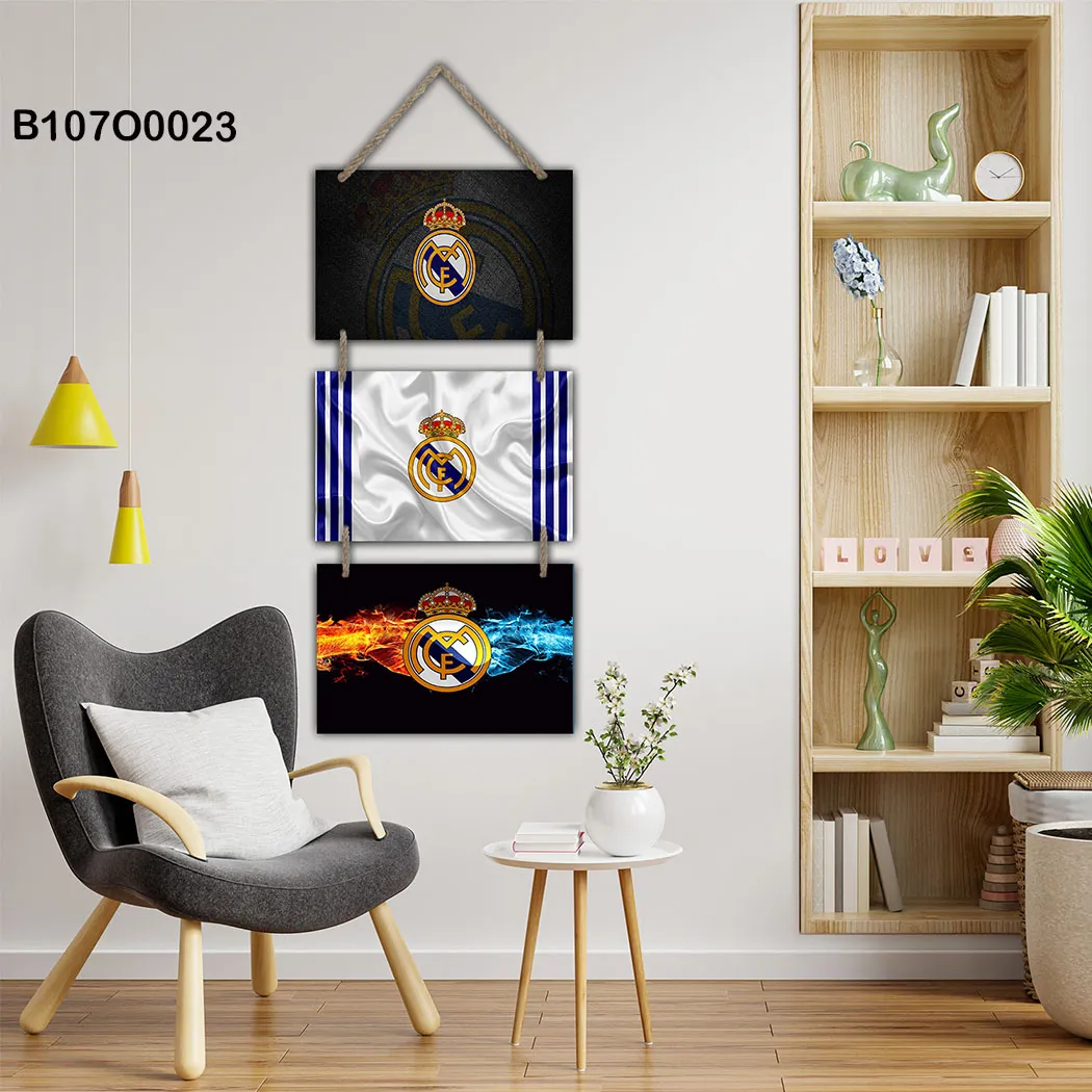 لوحة جدارية تعليق بتصميم شعار ريال مدريد الرياضي
