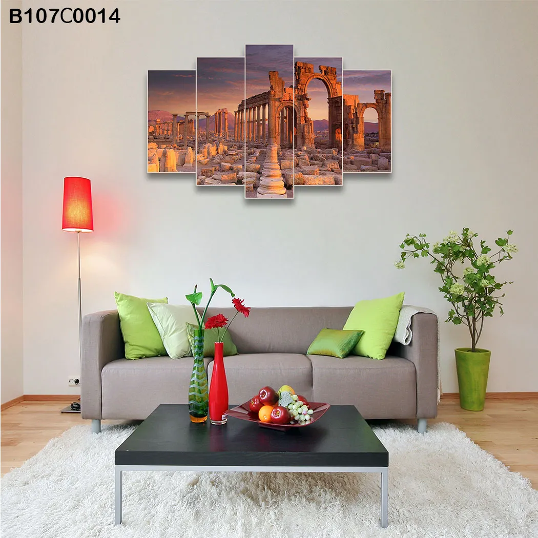 لوحة جدارية خماسية  أعمدة تدمر التاريخية