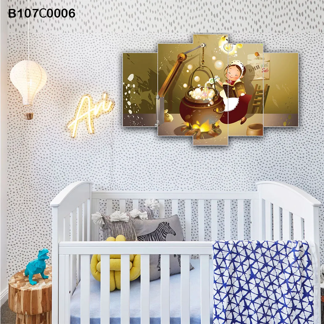 لوحة جدارية خماسية للأطفال عالم الطبخ والخيال