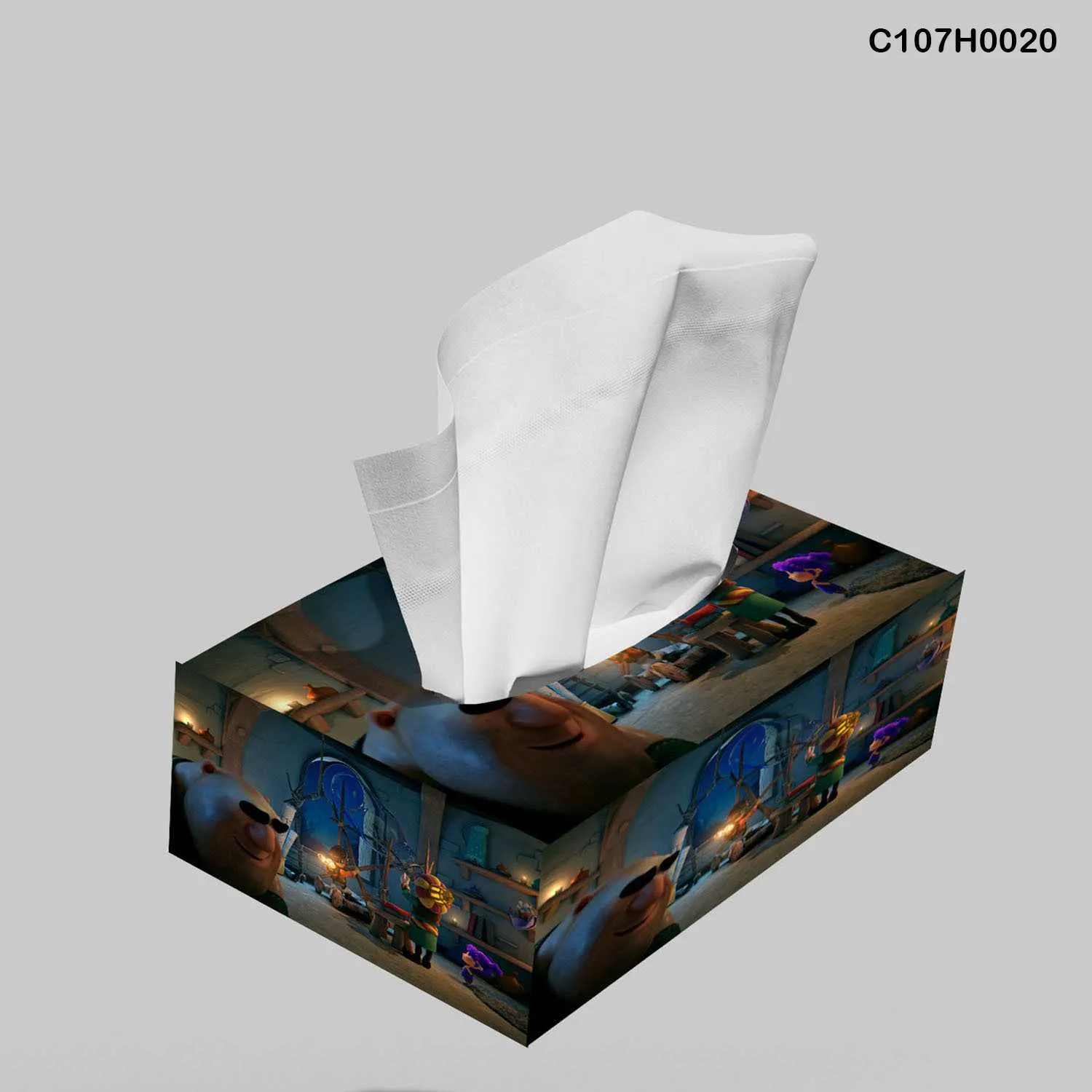 علبة محارم طباعة ديجيتال مشهد رمضاني كرتوني