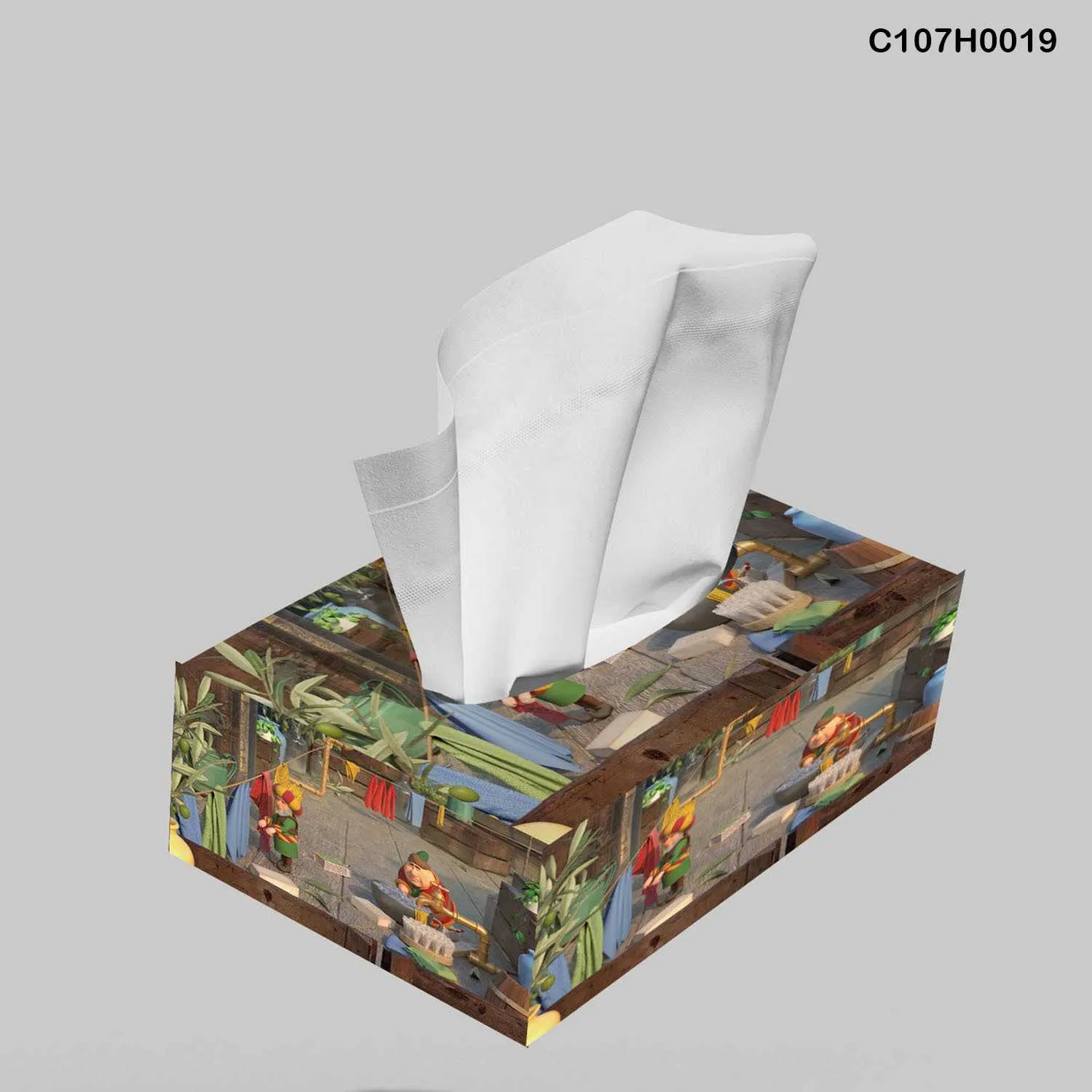 علبة محارم طباعة ديجيتال أجواء رمضان الشعبية