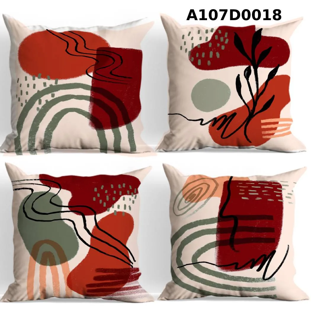 طقم أوجه مخدات مطبوع رسومات تجريدية عصرية