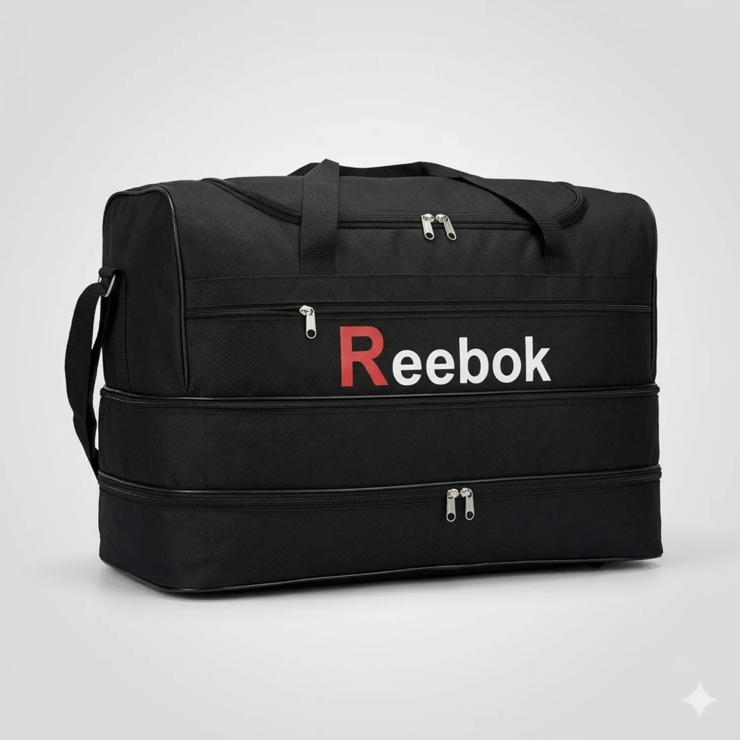 حقيبة سفر "Reebok" الجامبو من القماش الخشن - سعة فائقة وتصميم متين