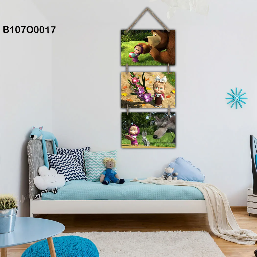 لوحة جدارية تعليق ثلاث قطع لشخصيات كرتونية للأطفال