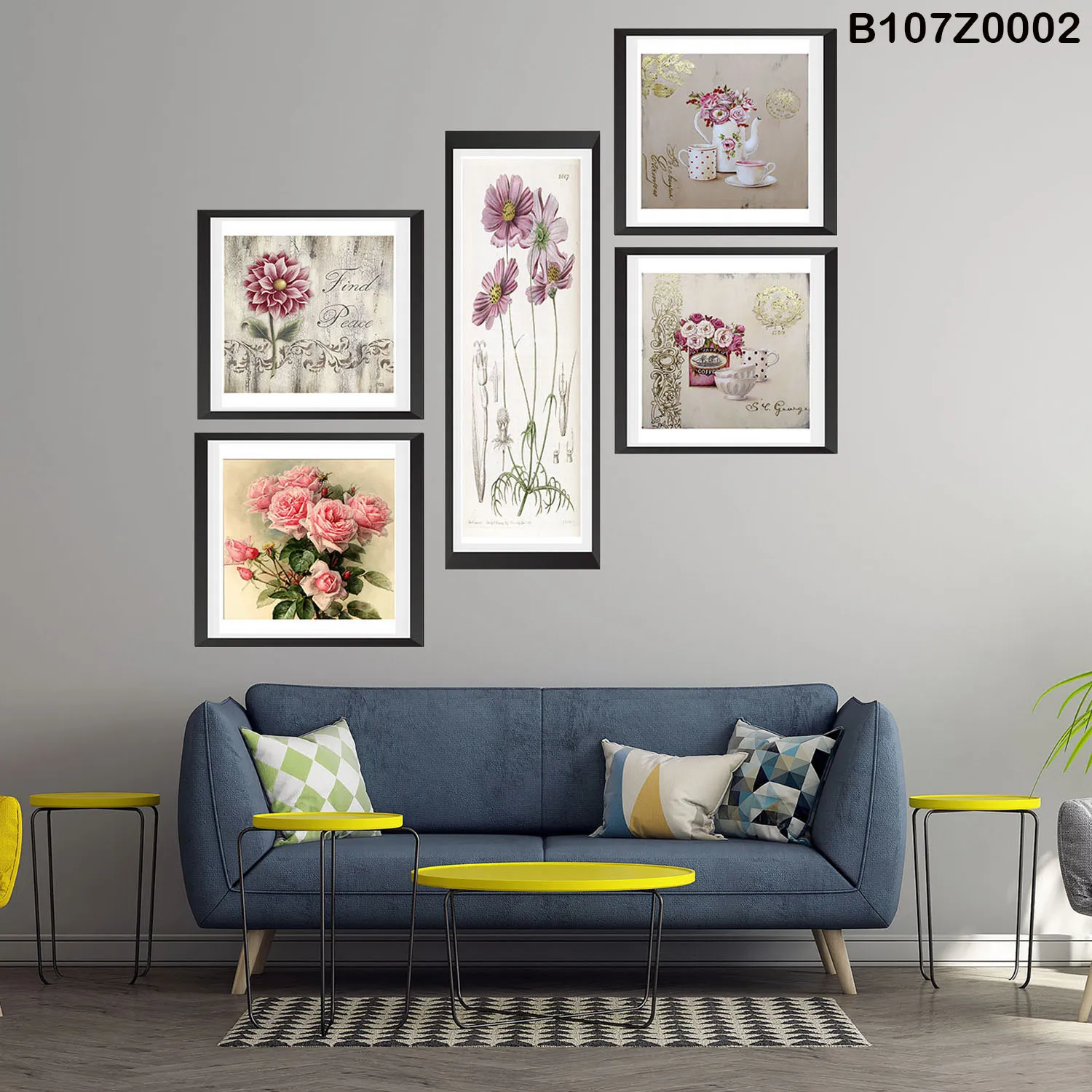 لوحة جدارية ورود ناعمة بتصميم فني أنيق