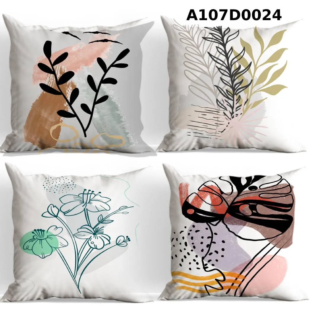 طقم أوجه مخدات مطبوع نقوش فنية حديثة