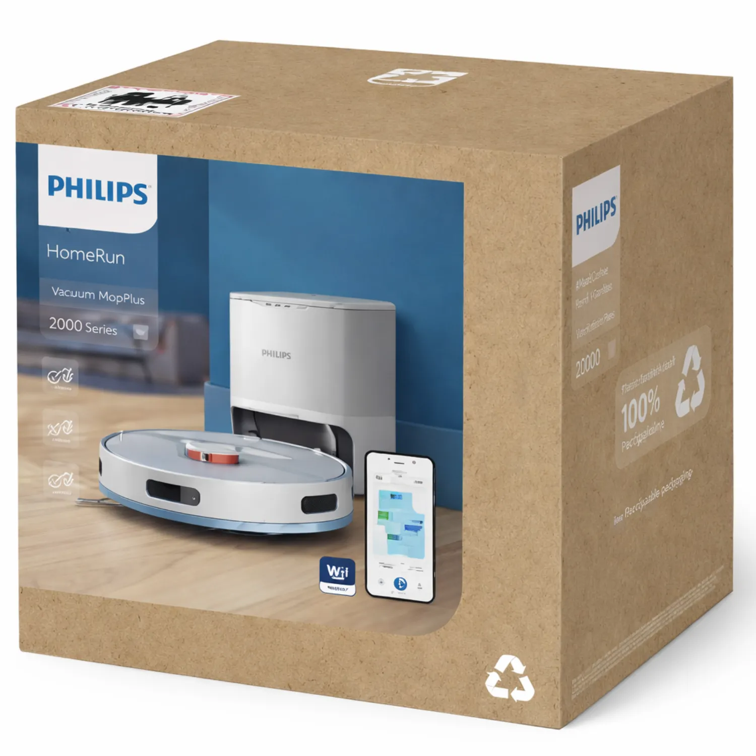 مكنسة وممسحة روبوت فيليبس (Philips HomeRun Robot Vacuum & Mop) موديل XU2100