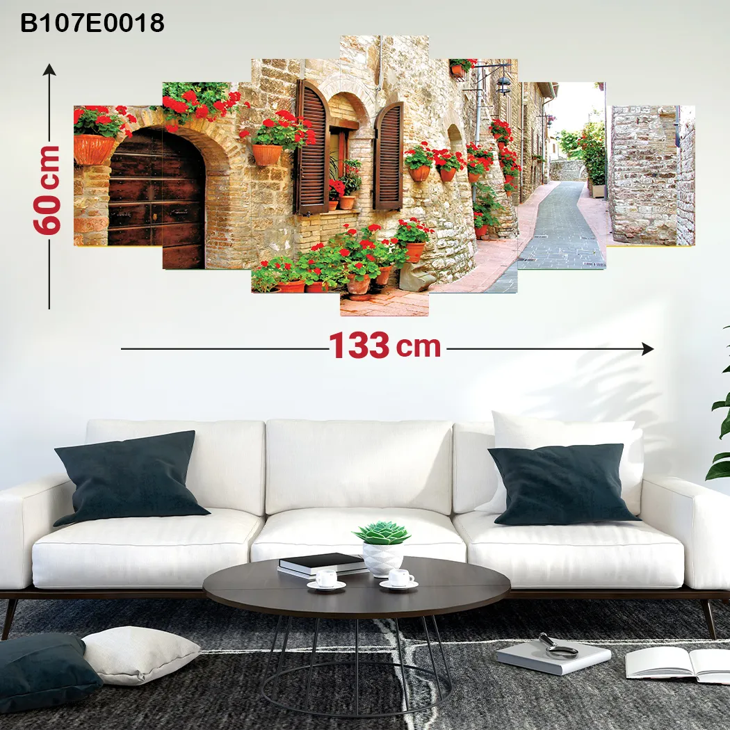 لوحة صورة لشارع في مدينة قديمة