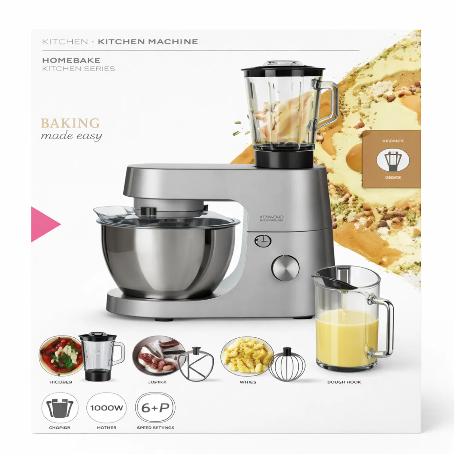 عجانة كينوود بروسبيرو بلس (Kenwood Prospero+) موديل KHH01.000BK وقوة 1000 واط