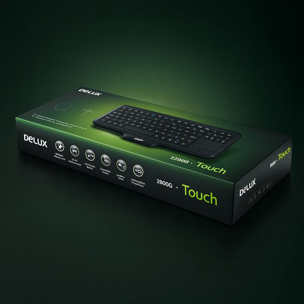 لوحة مفاتيح Delux DLK-2880G Wireless Keyboard+Touchpad